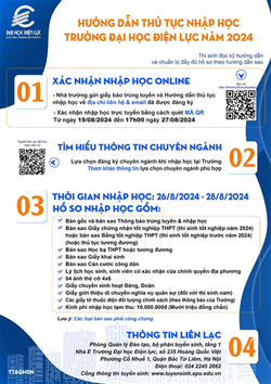 Hướng dẫn thủ tục nhập học tại trường đại học Điện lực năm học 2024-2025