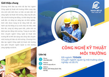 Chương trình đào tạo ngành Công nghệ kỹ thuật Môi trường