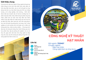 Chương trình đào tạo ngành Công nghệ kỹ thuật Hạt nhân
