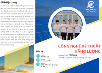 Chương trình đào tạo ngành Công nghệ kỹ thuật Năng lượng