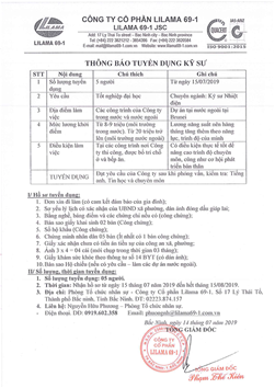 THÔNG BÁO TUYỂN DỤNG KỸ SƯ NHIỆT ĐIỆN-CÔNG TY CỔ PHẦN LILAMA 69-1